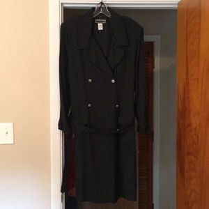 Vintage pinstripe  belted dress